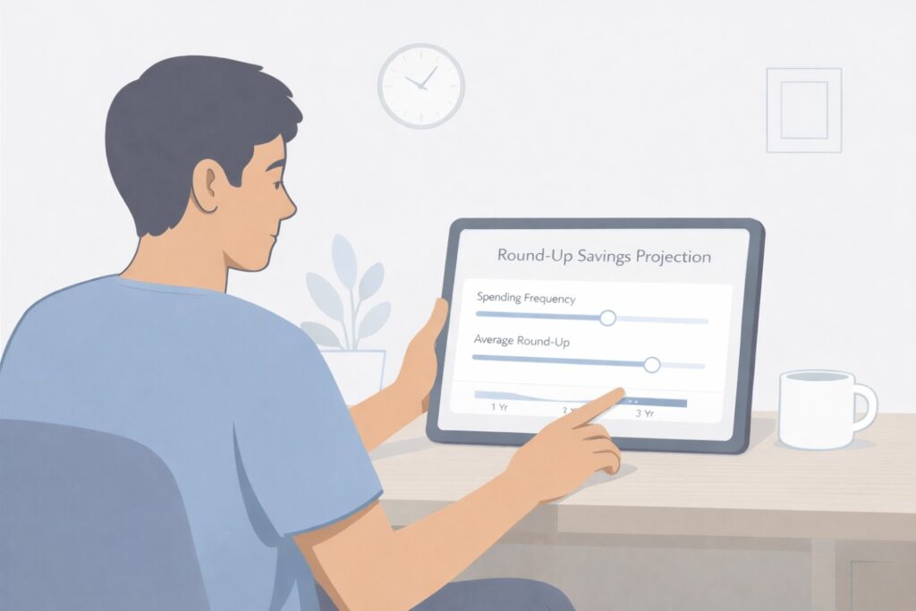 using a round up savings projector to understand savings habits