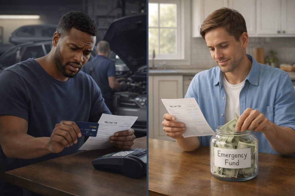 Emergency vs No Emergency Fund Contrast